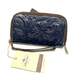 Patricia Nash Leather Wallet Navy Blue